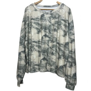 Cisisily Gray and White Soft Tie Dye Sweatshirt Womens Size XXL